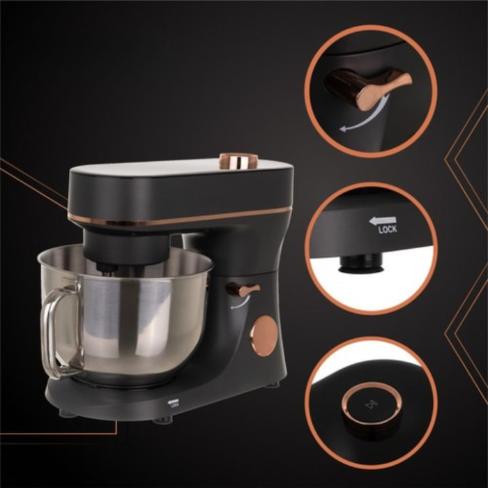 Mixer planetar profesional cu bol incalzit VarioShop®, 5.7 L, 2000 W, 11 trepte de viteza, ecran tactil digital, 3 accesorii incluse, robot de bucatarie multifunctional pentru aluaturi, creme si deser [7]