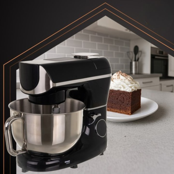 Mixer planetar profesional VarioShop®, bol incalzit, 5.5 L, 2000 W, 11 viteze, afisaj digital, 3 accesorii incluse, functii de framantare, batere, amestecare si fermentare, pentru aluaturi, creme, pai [10]