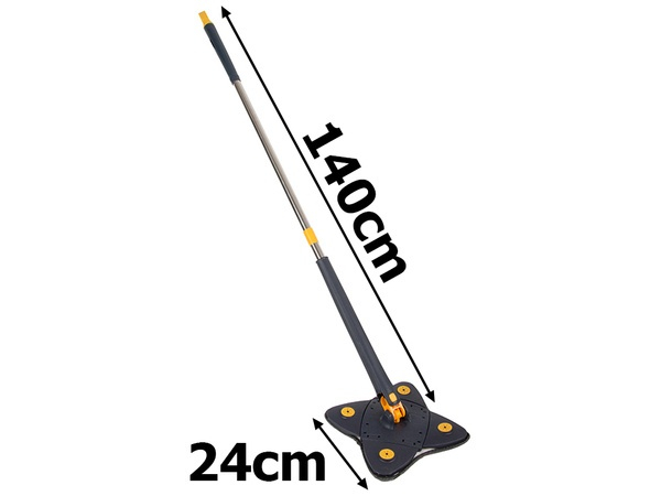 Mop cu Cap in Forma de Stea VarioShop®, Rotire 360 grade, Telescopic, Curatare usoara, Potrivit pentru gresie, marmura, ceramica, lemn, sticla etc., 140 x 24 cm, Albastru/galben [51]