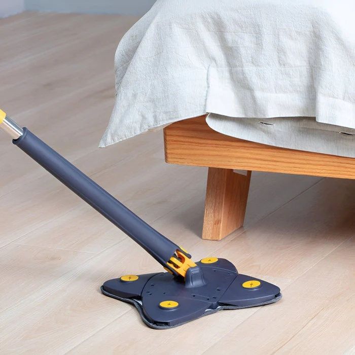 Mop cu Cap in Forma de Stea VarioShop®, Rotire 360 grade, Telescopic, Curatare usoara, Potrivit pentru gresie, marmura, ceramica, lemn, sticla etc., 140 x 24 cm, Albastru/galben [13]