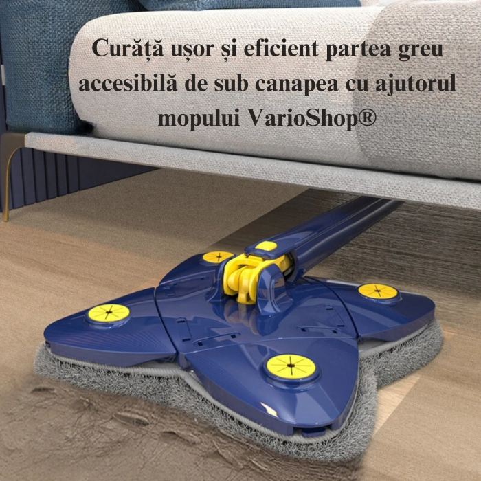 Mop cu Cap in Forma de Stea VarioShop®, Rotire 360 grade, Telescopic, Curatare usoara, Potrivit pentru gresie, marmura, ceramica, lemn, sticla etc., 140 x 24 cm, Albastru/galben [9]