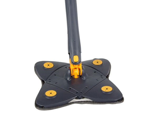 Mop cu Cap in Forma de Stea VarioShop®, Rotire 360 grade, Telescopic, Curatare usoara, Potrivit pentru gresie, marmura, ceramica, lemn, sticla etc., 140 x 24 cm, Albastru/galben [20]
