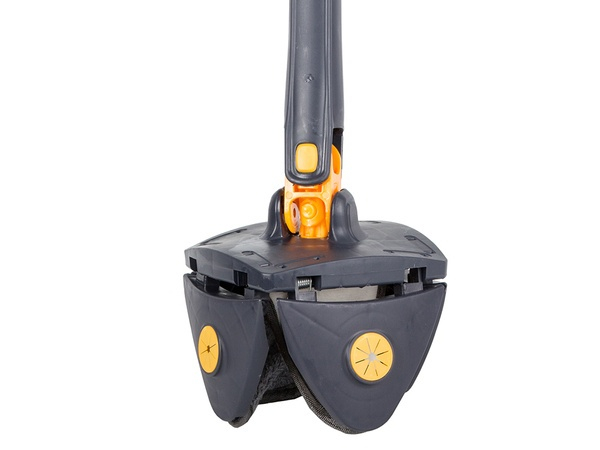 Mop cu Cap in Forma de Stea VarioShop®, Rotire 360 grade, Telescopic, Curatare usoara, Potrivit pentru gresie, marmura, ceramica, lemn, sticla etc., 140 x 24 cm, Albastru/galben [50]