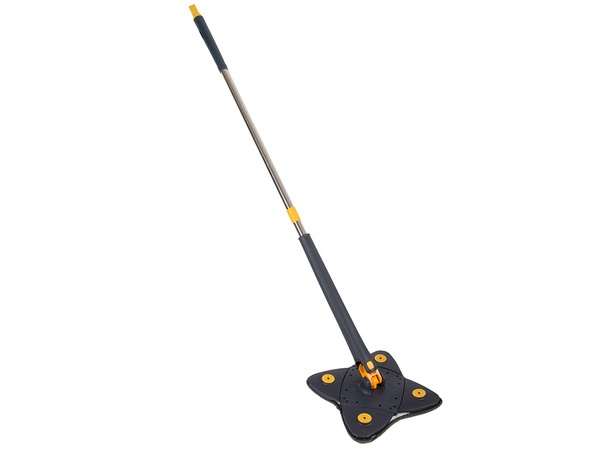 Mop cu Cap in Forma de Stea VarioShop®, Rotire 360 grade, Telescopic, Curatare usoara, Potrivit pentru gresie, marmura, ceramica, lemn, sticla etc., 140 x 24 cm, Albastru/galben [26]