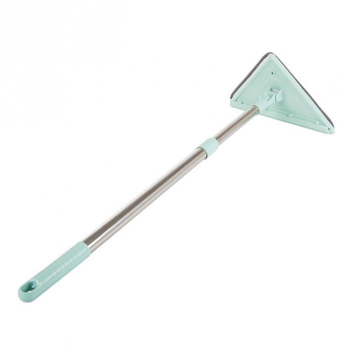 Mop cu Cap Triunghiular VarioShop®, Pliabil, Rotire 360 de Grade, Laveta Microfibra, Prevazut cu Racleta, Maner Reglabil 61 - 91cm, Verde [17]