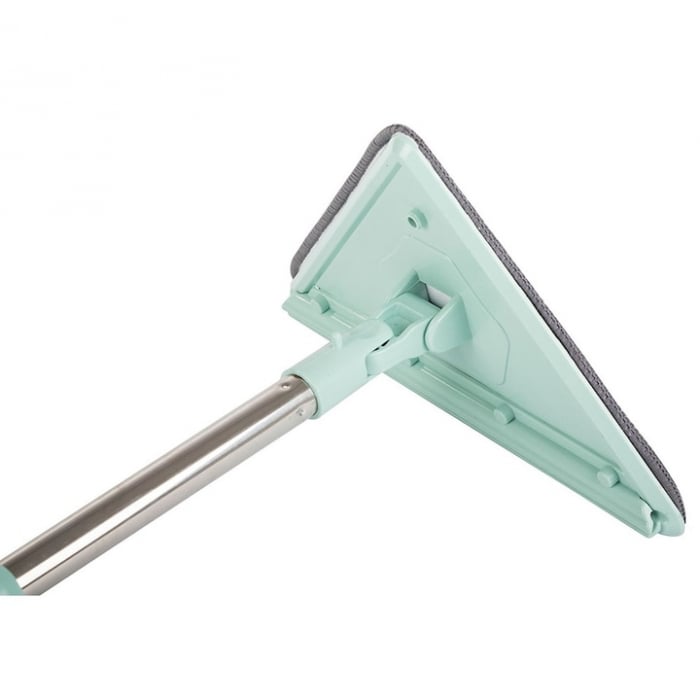 Mop cu Cap Triunghiular VarioShop®, Pliabil, Rotire 360 de Grade, Laveta Microfibra, Prevazut cu Racleta, Maner Reglabil 61 - 91cm, Verde [18]