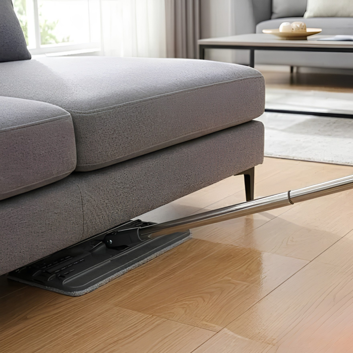 Mop plat cu galeata VarioShop®, pentru curatarea podelelor, sistem cu doua compartimente apa curata/murdara, capacitate 11L, 3 rezerve incluse, alb/negru [6]