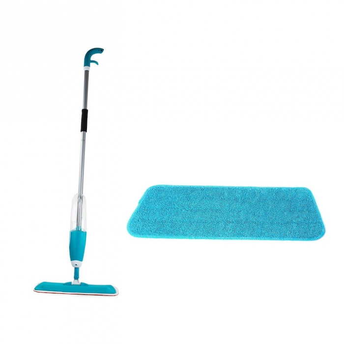 Mop Plat cu Pulverizator si Rezervor VarioShop®, Laveta Microfibra, Potrivit pentru Toate Tipurile de Suprafete, Capacitate Rezervor 1 L, Albastru [10]