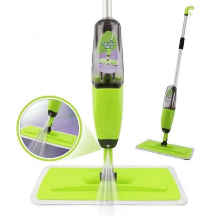 Mop Plat cu Pulverizator si Rezervor VarioShop®, Laveta Microfibra, Potrivit pentru Toate Tipurile de Suprafete, Capacitate Rezervor 1 L, Verde [7]