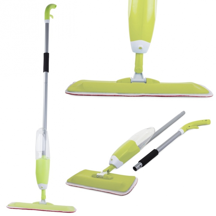 Mop Plat cu Pulverizator si Rezervor VarioShop®, Laveta Microfibra, Potrivit pentru Toate Tipurile de Suprafete, Capacitate Rezervor 1 L, Verde [9]