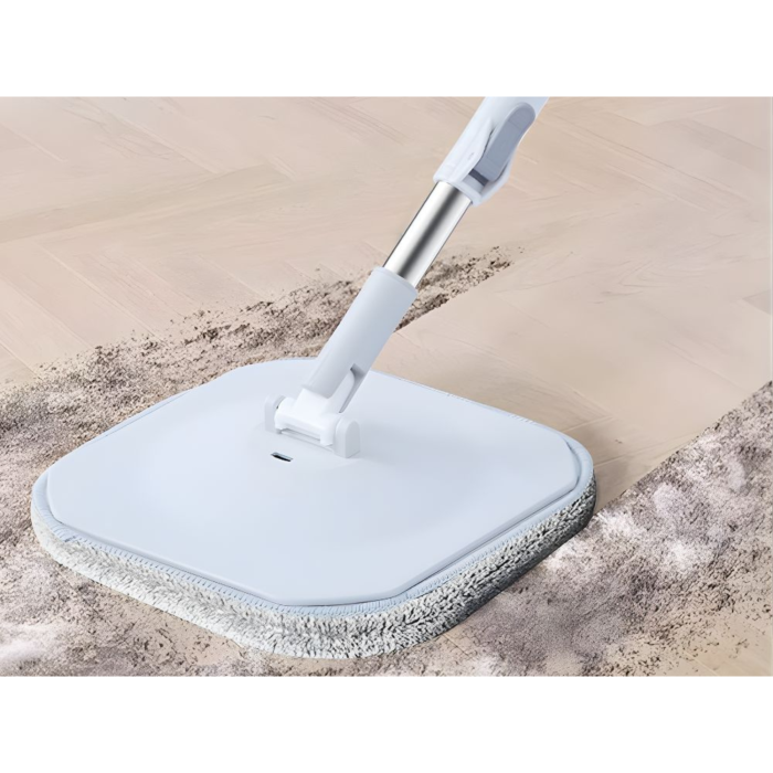 Mop plat VarioShop® cu găleată rotativă, sistem de centrifugare, mâner telescopic 120–140 cm și microfibră super absorbantă, pentru curățare rapidă a podelelor [5]