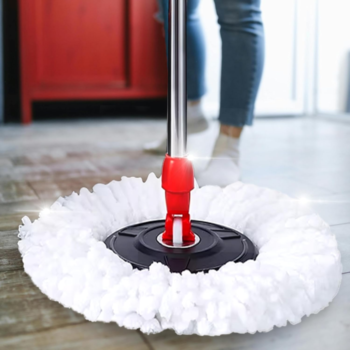 Mop rotativ cu galeata si sistem spin VarioShop®, maner telescopic, 2 rezerve microfibra, roti pentru transport, curatare eficienta si usoara [10]
