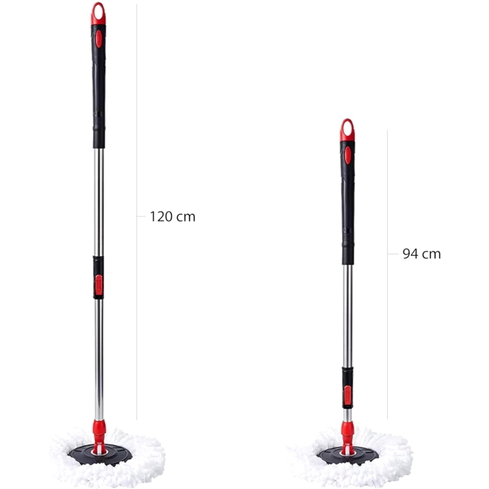 Mop rotativ cu galeata si sistem spin VarioShop®, maner telescopic, 2 rezerve microfibra, roti pentru transport, curatare eficienta si usoara [11]