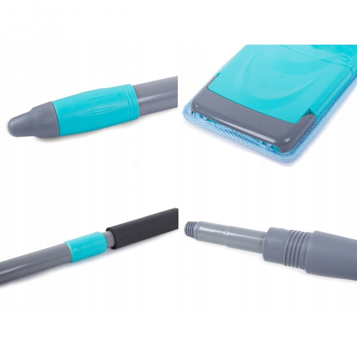 Mop Rotativ cu Microfibra VarioShop®, Maner Reglabil, Rasucire Automata, pentru toate Tipurile de Pardoseli, Albastru [16]