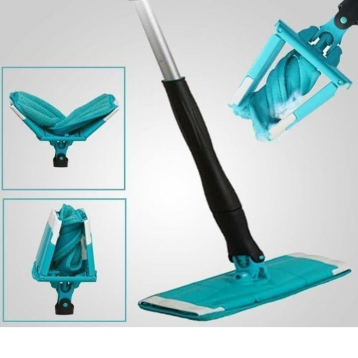 Mop Rotativ cu Microfibra VarioShop®, Maner Reglabil, Rasucire Automata, pentru toate Tipurile de Pardoseli, Albastru [8]