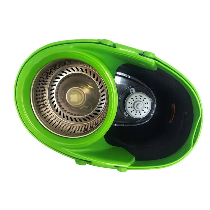 Mop rotativ VarioShop®, galeata si roti, sistem spin, maner telescopic, 2 rezerve microfibra, curatare eficienta si usoara [11]