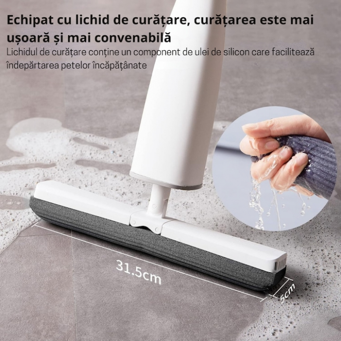 Mop Rotativ VarioShop®, Maner Reglabil, Curatenie Eficienta, Design Ergonomic, Potrivit pentru toate Tipurile de Pardoseli, 126 x 32 cm, Alb [8]