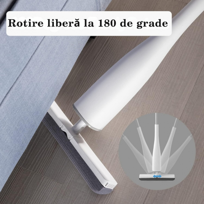Mop Rotativ VarioShop®, Maner Reglabil, Curatenie Eficienta, Design Ergonomic, Potrivit pentru toate Tipurile de Pardoseli, 126 x 32 cm, Alb [5]