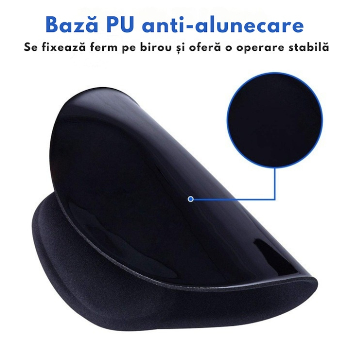 Mousepad cu suport pentru mana VarioShop®, ergonomic, confortabil, suprafata respirabila, anti-alunecare, 19 x 23 cm, Negru [7]