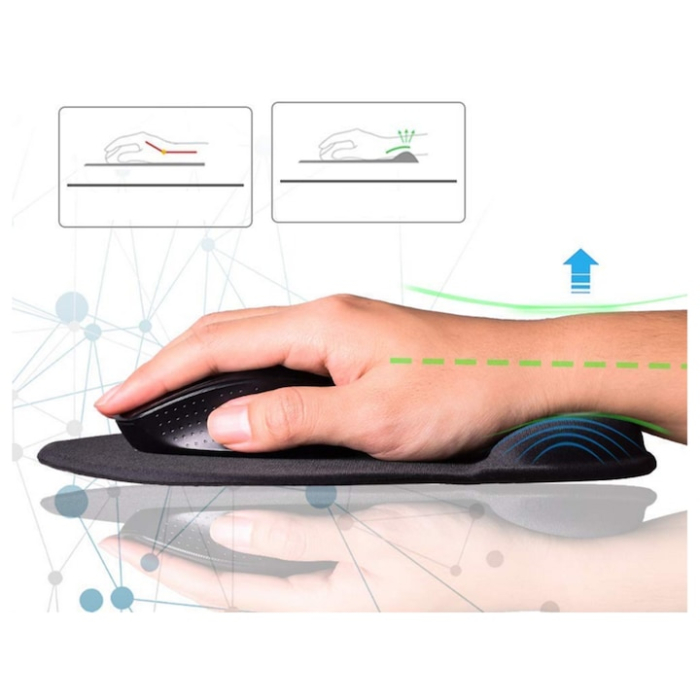 Mousepad cu suport pentru mana VarioShop®, ergonomic, confortabil, suprafata respirabila, anti-alunecare, 19 x 23 cm, Negru [8]