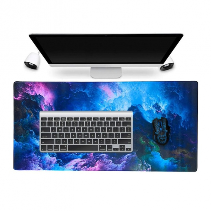 Mousepad de gaming VarioShop® cu iluminare LED, Confectionat din material flexibil, antiaderent si rezistent la umiditate, 4 module de iluminat, 7 culori, Calitate premium, Dimensiuni 90 x 40 x 0.3 cm [4]