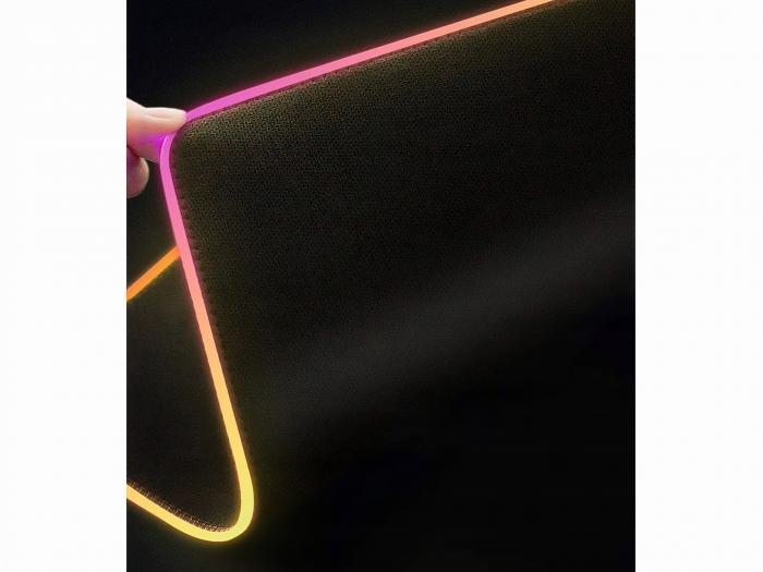 Mousepad de gaming VarioShop® cu iluminare LED, Confectionat din material flexibil, antiaderent si rezistent la umiditate, 4 module de iluminat, 7 culori, Cablu de aprox. 180 cm, Calitate premium, Dim [8]