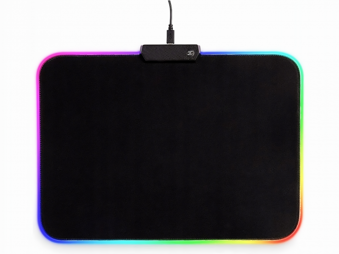 Mousepad de gaming VarioShop® cu iluminare LED, Confectionat din material flexibil, antiaderent si rezistent la umiditate, 4 module de iluminat, 7 culori, Cablu de aprox. 180 cm, Calitate premium, Dim [11]