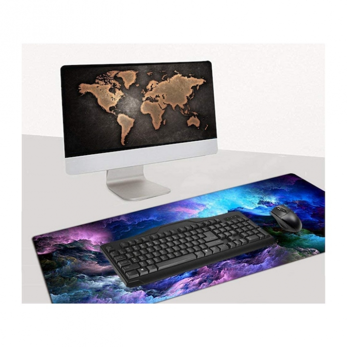 Mousepad de gaming VarioShop® cu iluminare LED, Confectionat din material flexibil, antiaderent si rezistent la umiditate, 4 module de iluminat, 7 culori, Calitate premium, Dimensiuni 90 x 40 x 0.3 cm [5]