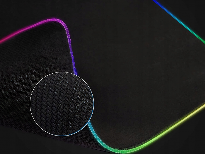 Mousepad de gaming VarioShop® cu iluminare LED, Confectionat din material flexibil, antiaderent si rezistent la umiditate, 4 module de iluminat, 7 culori, Cablu de aprox. 180 cm, Calitate premium, Dim [22]