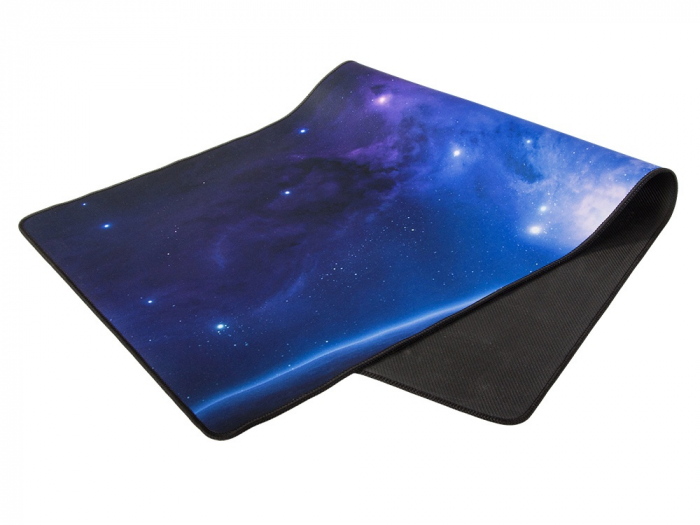 Mousepad de gaming VarioShop®, cu model cosmos cu planete, Confectionat din material flexibil, Antiaderent si rezistent la umiditate, Calitate premium, Dimensiuni 80 x 30 x 0.2 cm, Negru [7]