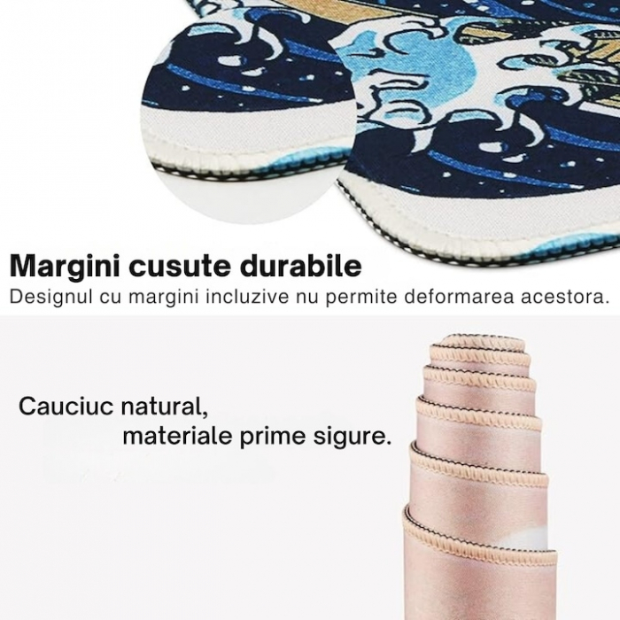MousePad Gaming Profesional VarioShop®, Cauciucat, Anti-Derapant, Cusaturi Anti-Rupere, Viteza de Alunecare Marita, Model Tsunami, 80x30cm [8]