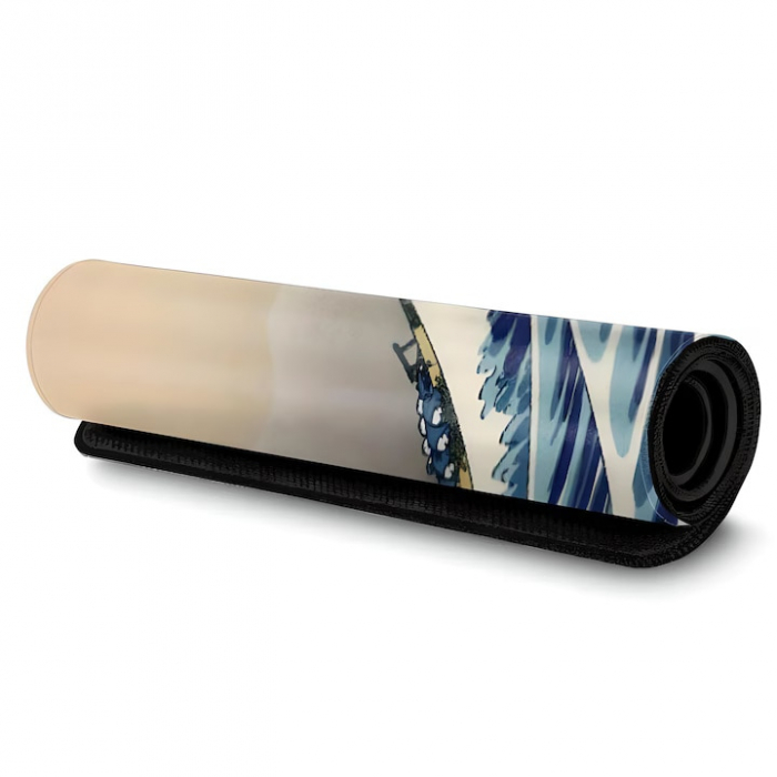 MousePad Gaming Profesional VarioShop®, Cauciucat, Anti-Derapant, Cusaturi Anti-Rupere, Viteza de Alunecare Marita, Model Tsunami, 80x30cm [15]