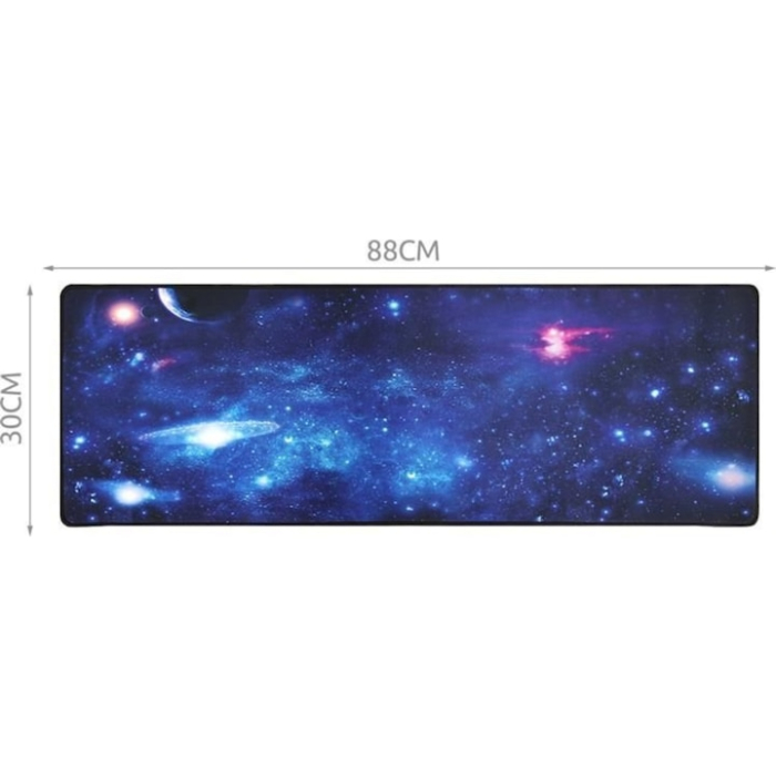 Mousepad Mare Cauciucat VarioShop®, Pentru Gaming, Birou, Office, Antiderapant, Rezistent la Apa, Cusaturi Anti-Rupere, model Galaxia, dimenisune 88 x 30 cm, Multicolor [9]