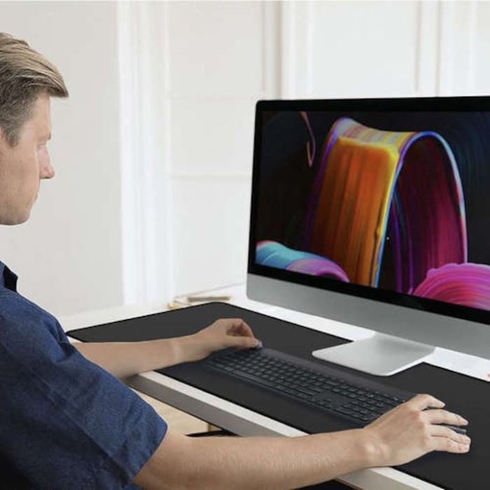 Mousepad Mare VarioShop®, Pentru Gaming, Birou, Office, Antiderapant, Cusaturi Anti-Rupere, Cauciucat, Waterproof, model Simplu, 70 x 0.2 X 30 cm, Negru Mat [4]