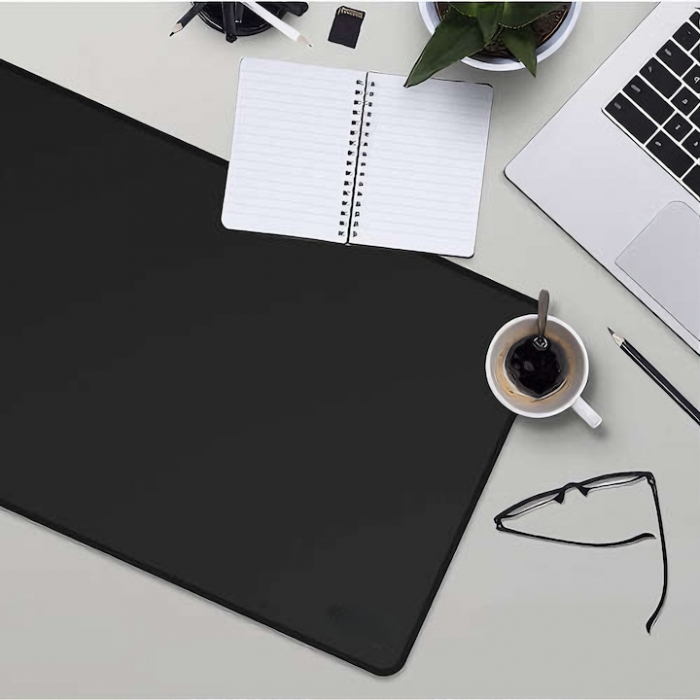 Mousepad Mare VarioShop®, Pentru Gaming, Birou, Office, Antiderapant, Cusaturi Anti-Rupere, Cauciucat, Waterproof, model Simplu, 70 x 0.2 X 30 cm, Negru Mat [14]
