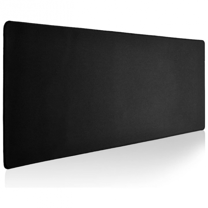 Mousepad Mare VarioShop®, Pentru Gaming, Birou, Office, Antiderapant, Cusaturi Anti-Rupere, Cauciucat, Waterproof, model Simplu, 70 x 0.2 X 30 cm, Negru Mat [20]