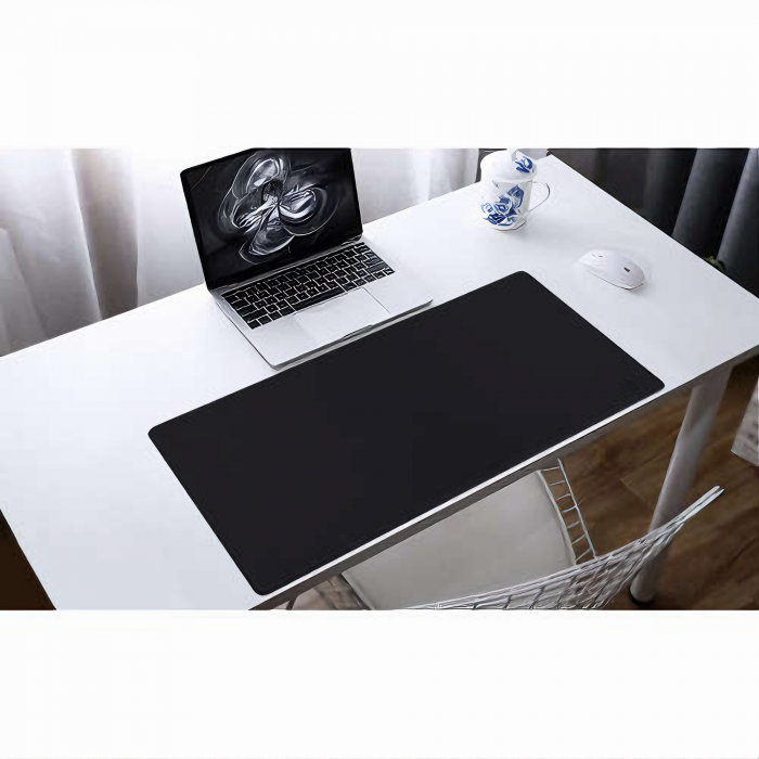 Mousepad Mare VarioShop®, Pentru Gaming, Birou, Office, Antiderapant, Cusaturi Anti-Rupere, Cauciucat, Waterproof, model Simplu, 89 x 40 cm, Negru Mat [8]