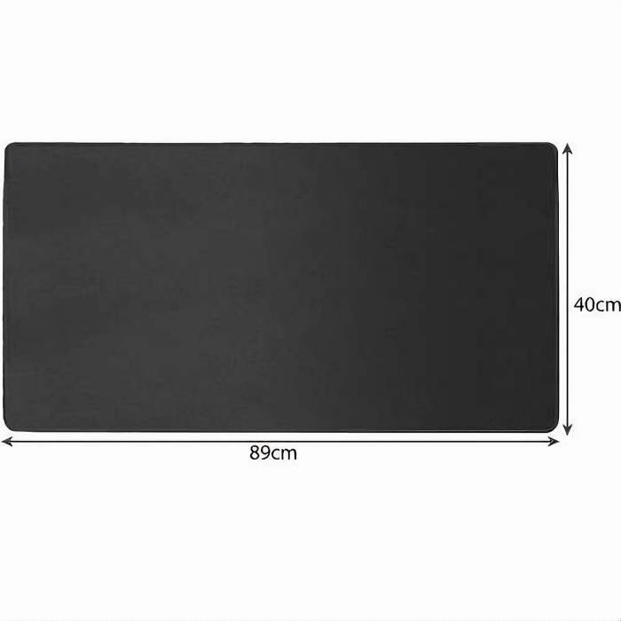 Mousepad Mare VarioShop®, Pentru Gaming, Birou, Office, Antiderapant, Cusaturi Anti-Rupere, Cauciucat, Waterproof, model Simplu, 89 x 40 cm, Negru Mat [35]