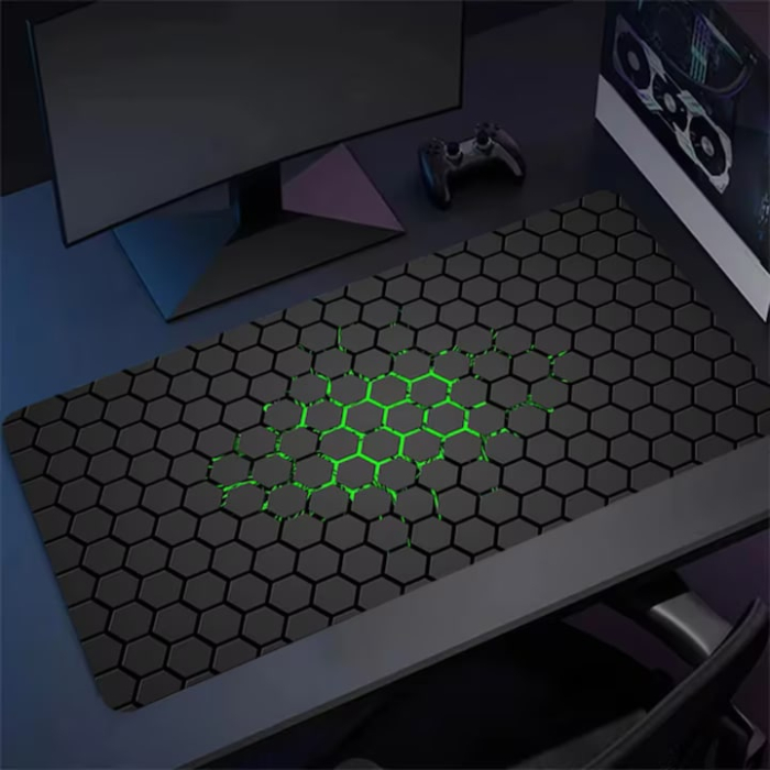 Mousepad pentru gaming VarioShop®, impermeabil, strat anti-derapant, suprafata mare de lucru, confortabil, stabil, usor de curatat, design modern si elegant, 90 x 40 cm, Negru [10]