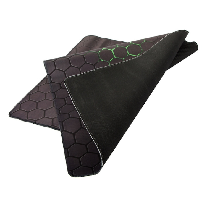 Mousepad Pentru Gaming VarioShop®, Impermeabil, Strat Anti-Derapant, Suprafata Mare de Lucru, Stabil, Usor de Curatat, Design Modern si Elegant, Model Fagure, Marime XXL, 90 x 40 cm, Negru/Verde [7]