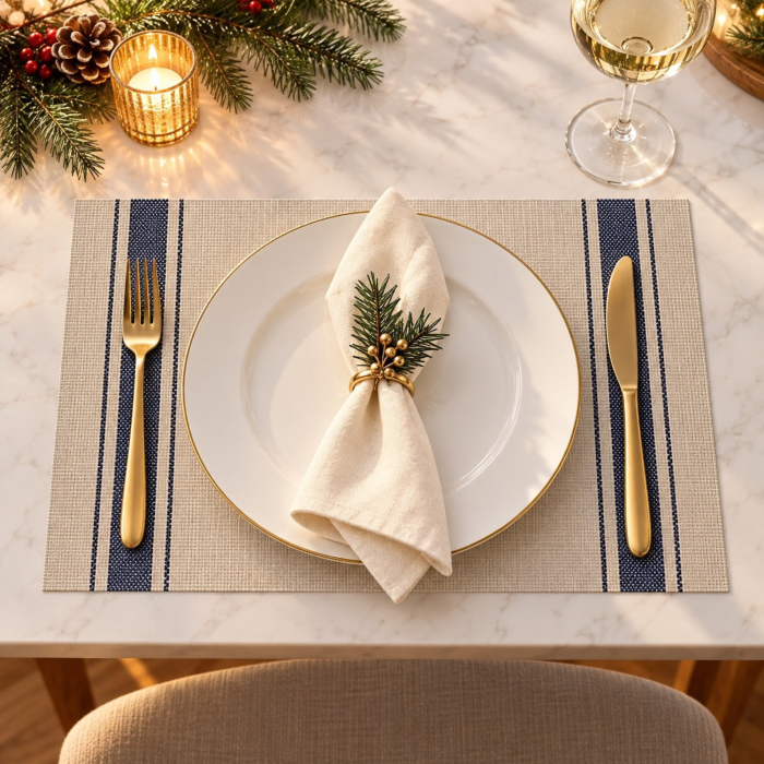 Suport de masa VarioShop, napron individual pentru farfurie si tacamuri, usor de folosit si curatat, design elegant, pentru bucatarie, casa si restaurant, 45 x 30 cm [6]