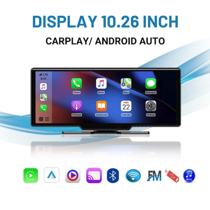 Navigatie Auto Multimedia Universarala VarioShop®, Display 10.26 inch, Camera inregistrare fata + spate inclusa, Ecran IPS HD full-touch, CarPlay/Android Auto, Wireless, BT, FM, AUX, MirrorCast, Split [6]