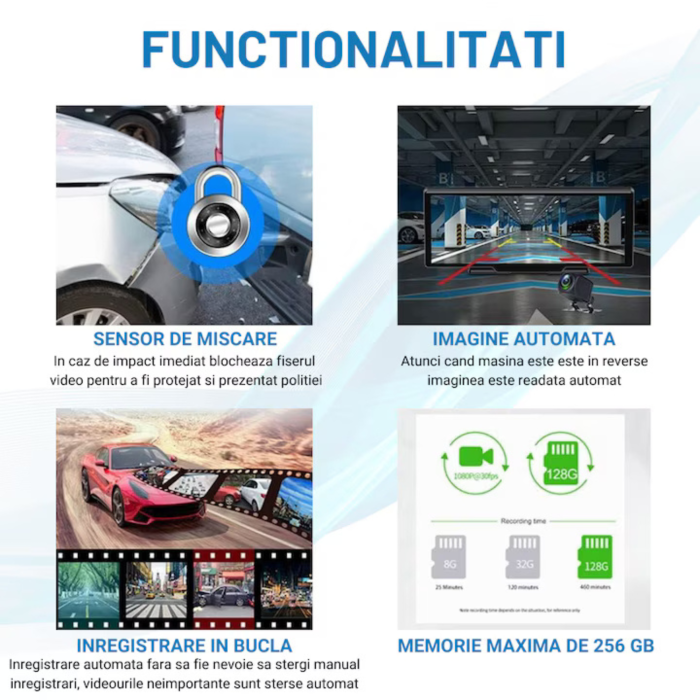 Navigatie Auto Multimedia Universarala VarioShop®, Display 10.26 inch, Camera inregistrare fata + spate inclusa, Ecran IPS HD full-touch, CarPlay/Android Auto, Wireless, BT, FM, AUX, MirrorCast, Split [7]