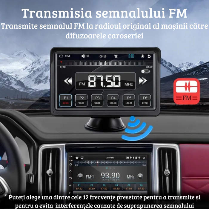 Navigatie Auto VarioShop®, Apple CarPlay, Android Auto, Ecran HD 7 inch, Touchscreen, Wireless, USB 2.0, Aux, MirrorLink, Bluetooth 5.0, MP4, MP5, GPS, Radio, Negru [5]