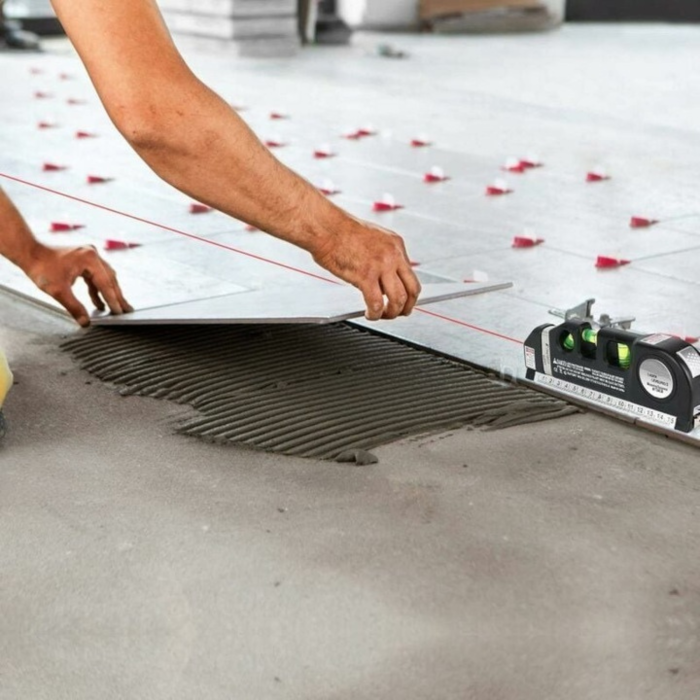 Nivela laser 3 in 1 VarioShop®, cu ruleta 2.5m si 3 libele, marcaj laser orizontal si vertical, alimentare pe baterii, compacta si usor de utilizat, ideala pentru lucrari DIY si profesionale, Negru [6]