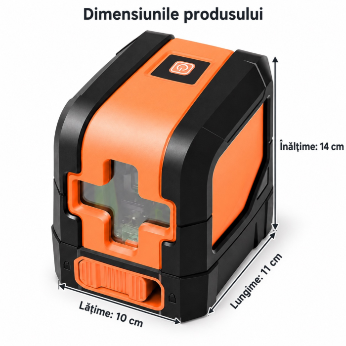 Nivela laser in cruce VarioShop®, 2 linii rosii, autonivelare, raza 15 m, precizie ±3 mm/10 m, IP54, 4 accesorii incluse suport magnetic, 2 baterii AA, geanta transport, 7,5 x 5,5 x 7,5 cm [4]