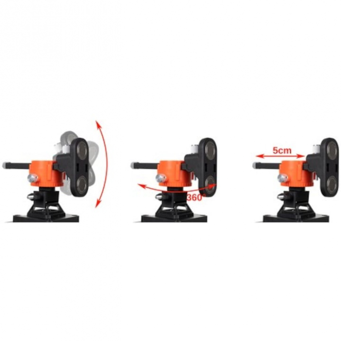 Nivela Laser VarioShop®, Masurare 4D, 360°, 16 linii, 25 m, Functie Auto-Aliniere, Suport Montare pe Perete, Rezistenta la Apa/Praf, 12 x 10 x 13 cm, Negru/Portocaliu [11]