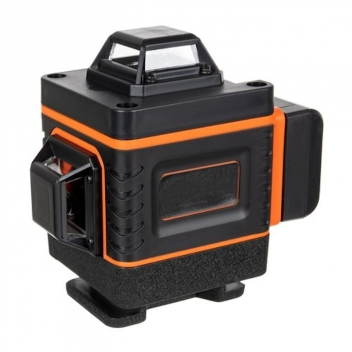 Nivela Laser VarioShop®, Masurare 4D, 360°, 16 linii, 25 m, Functie Auto-Aliniere, Suport Montare pe Perete, Rezistenta la Apa/Praf, 12 x 10 x 13 cm, Negru/Portocaliu [6]