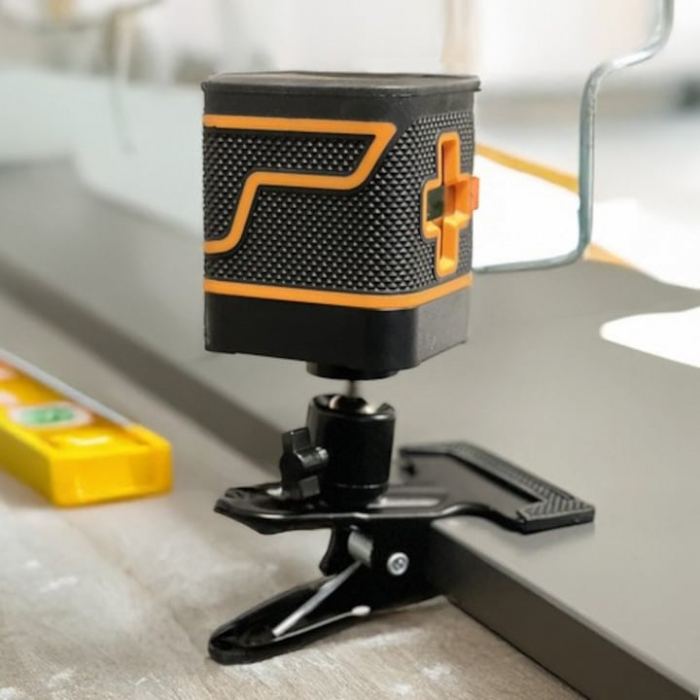 Nivela Laser VarioShop®, Rotire 360°, Distanta de Lucru 25 m, Functie Laser Incrucisat, Lungime de Unda 510-530 nm, Alimentare Baterii, Portabila, Compacta, 6.2 x 7 x 8.1 cm, Negru [5]