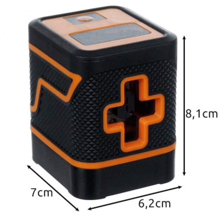 Nivela Laser VarioShop®, Rotire 360°, Distanta de Lucru 25 m, Functie Laser Incrucisat, Lungime de Unda 510-530 nm, Alimentare Baterii, Portabila, Compacta, 6.2 x 7 x 8.1 cm, Negru [17]